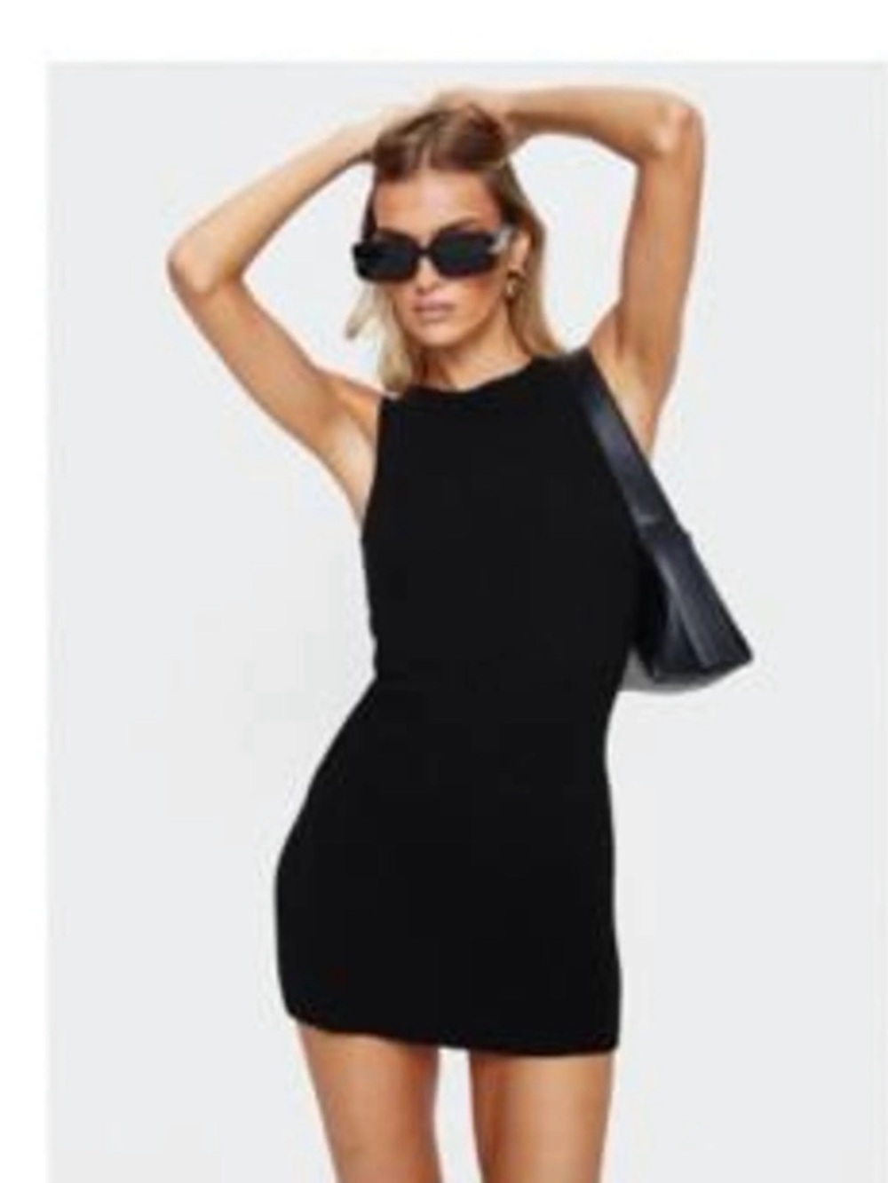 Classic Black Cotton Sleeveless Mini Dress